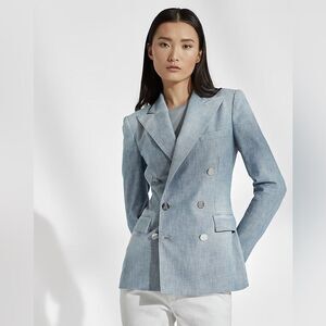Ralph Lauren Collection ~ Spring 20 Camden Chambray Double Breasted Blazer